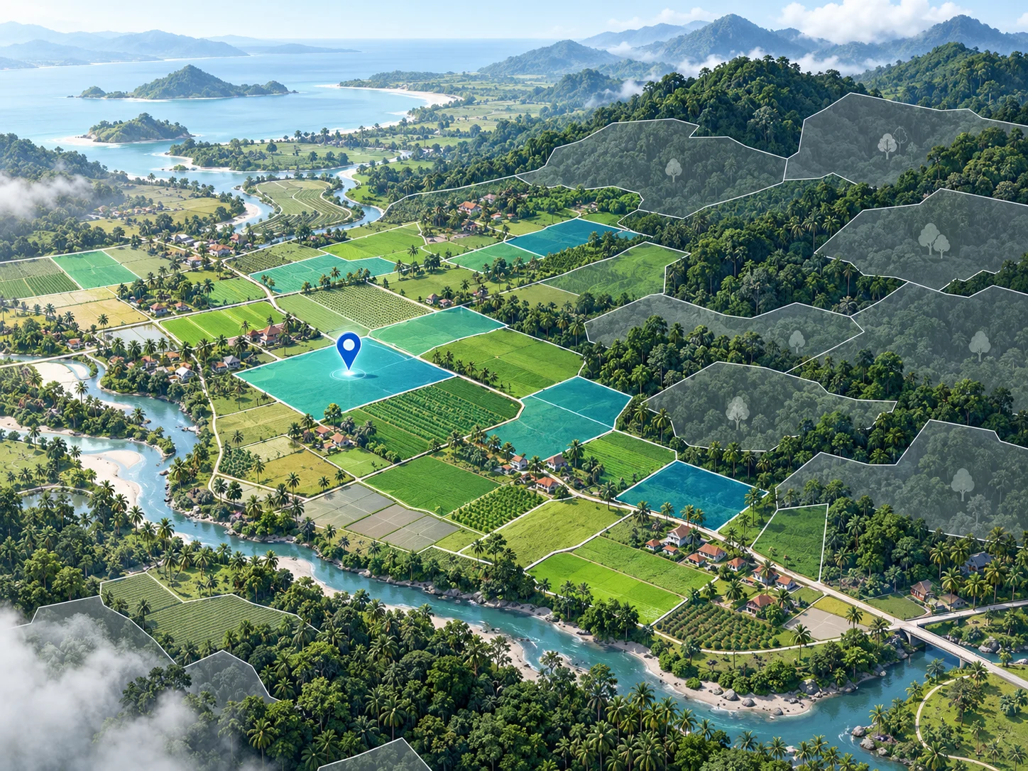 Illustration of cadastral land availability in Indonesia